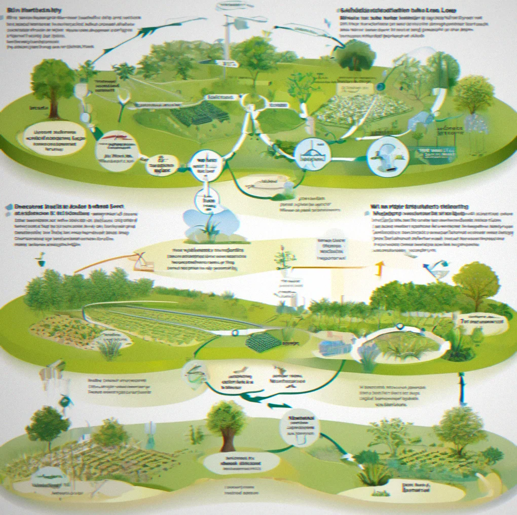 Diagram showing interconnected network of manufacturers, suppliers, and dixtribution hubs with feedback loops indicated by bidirectional arrows, representing a distributed resilient supply chain model