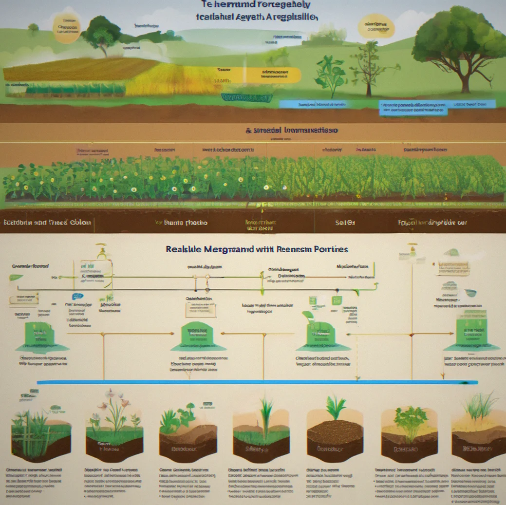 Technology stack diagram showing AI demand forecasting, blockchain traceability and regenerative agriculture data platform with ROI timelines and integration priorities